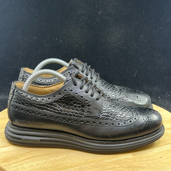 Cole Haan Grand 360 Crocodile Skin Black Leather Size 8.5 Mens main image 4